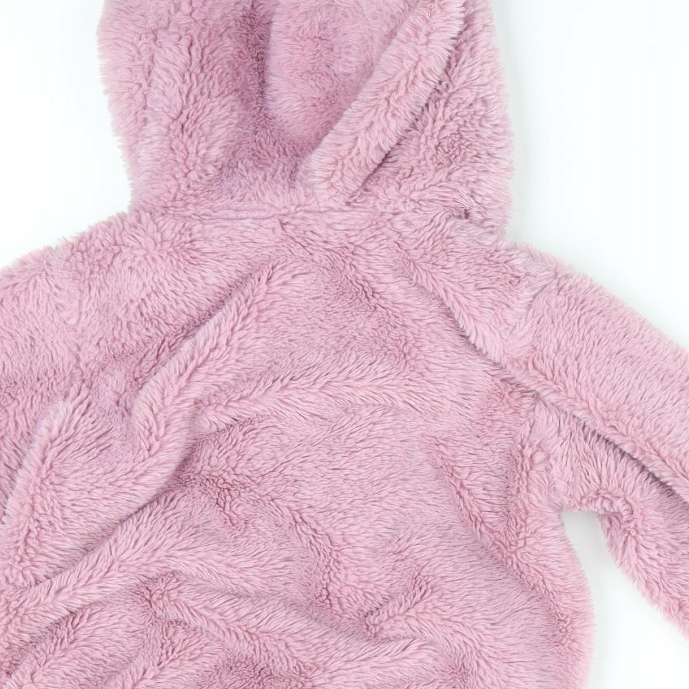 PEP & CO Girls Pink   Full Zip Hoodie Size 3-4 Years  - Ears on Hood