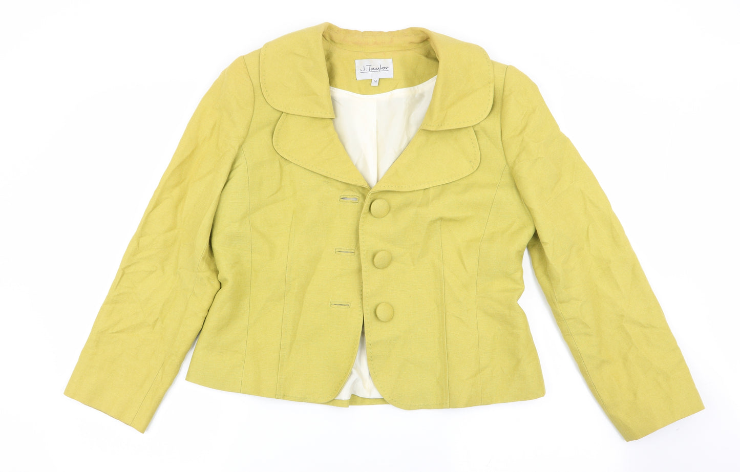 J Taylor Womens Green   Jacket  Size 14  - Linen Look Jacket