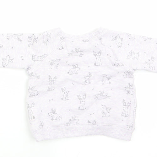 NEXT Girls Purple Animal Print  Pullover Jumper Size 3-6 Months
