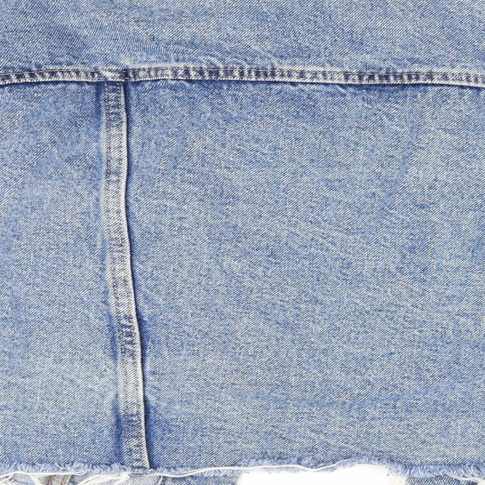 New Look Womens Blue   Bomber Jacket Coat Size 10  - distressed denim