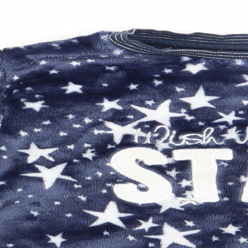 Matalan Girls Blue Geometric   Pyjama Top Size 7 Years  - Stars & Moons