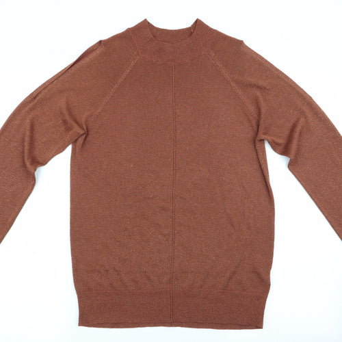 NEXT Womens Brown   Pullover Jumper Size 10  - Glitter effect - cut out shoulder
