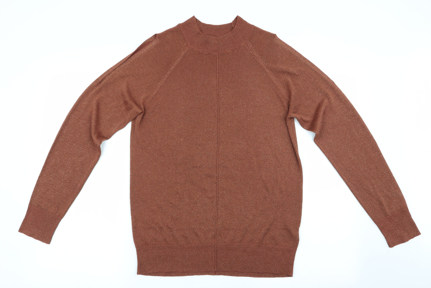 NEXT Womens Brown   Pullover Jumper Size 10  - Glitter effect - cut out shoulder