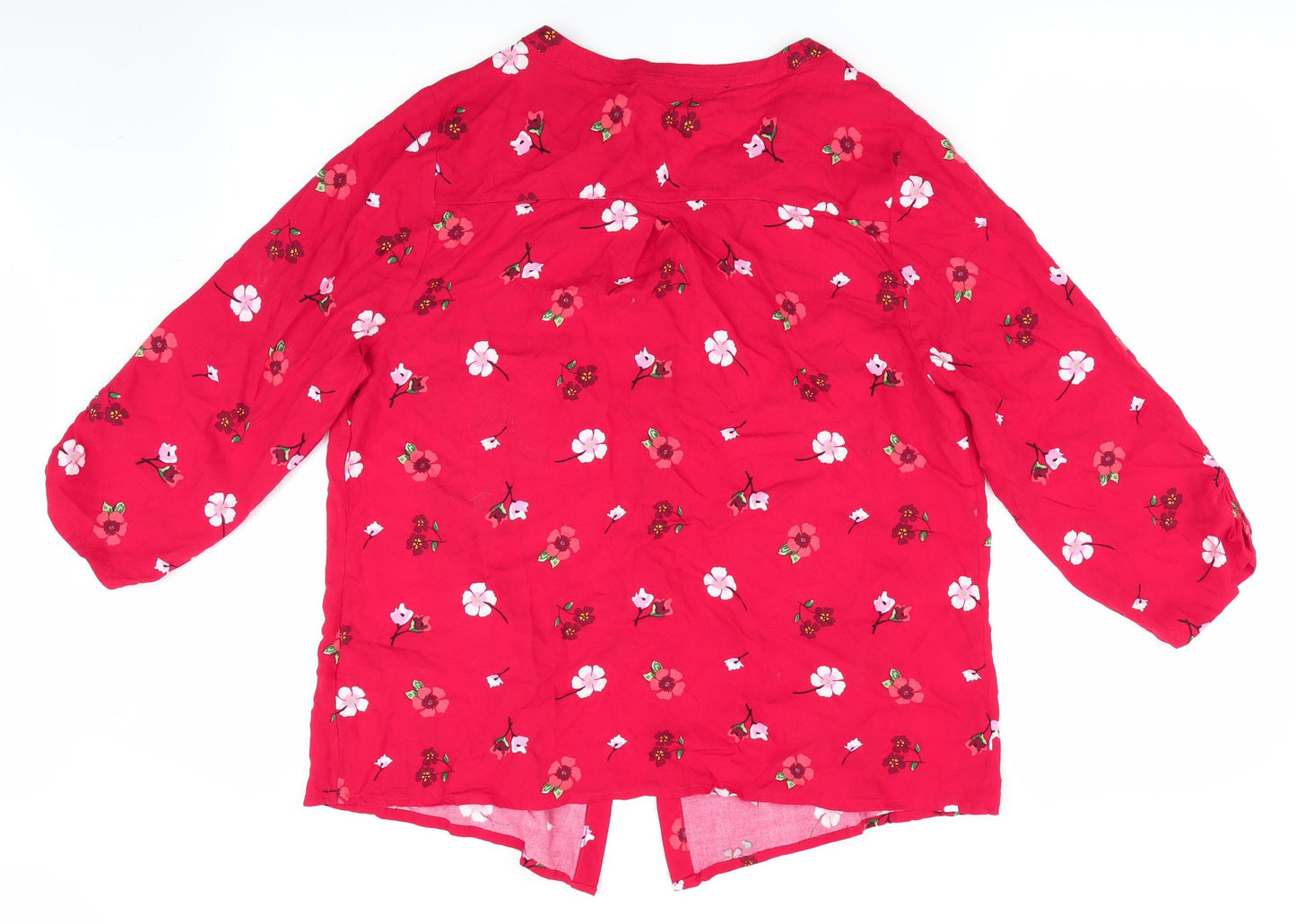 Papaya Womens Red Floral  Basic Blouse Size 16
