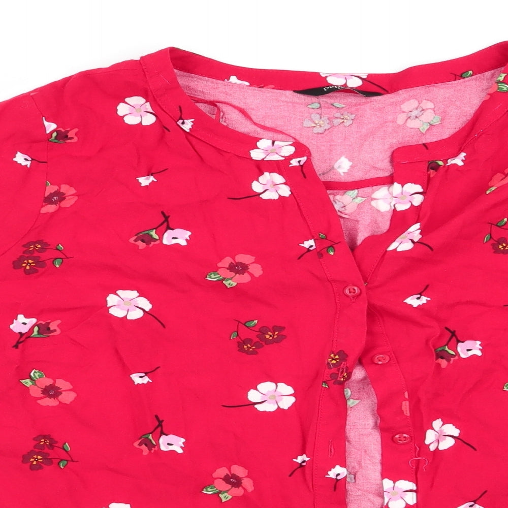 Papaya Womens Red Floral  Basic Blouse Size 16