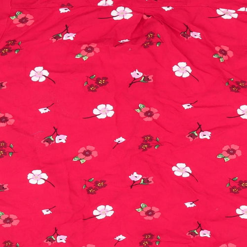 Papaya Womens Red Floral  Basic Blouse Size 16