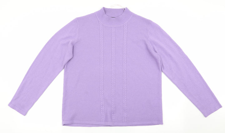 Isle Womens Purple Pullover Jumper Size M