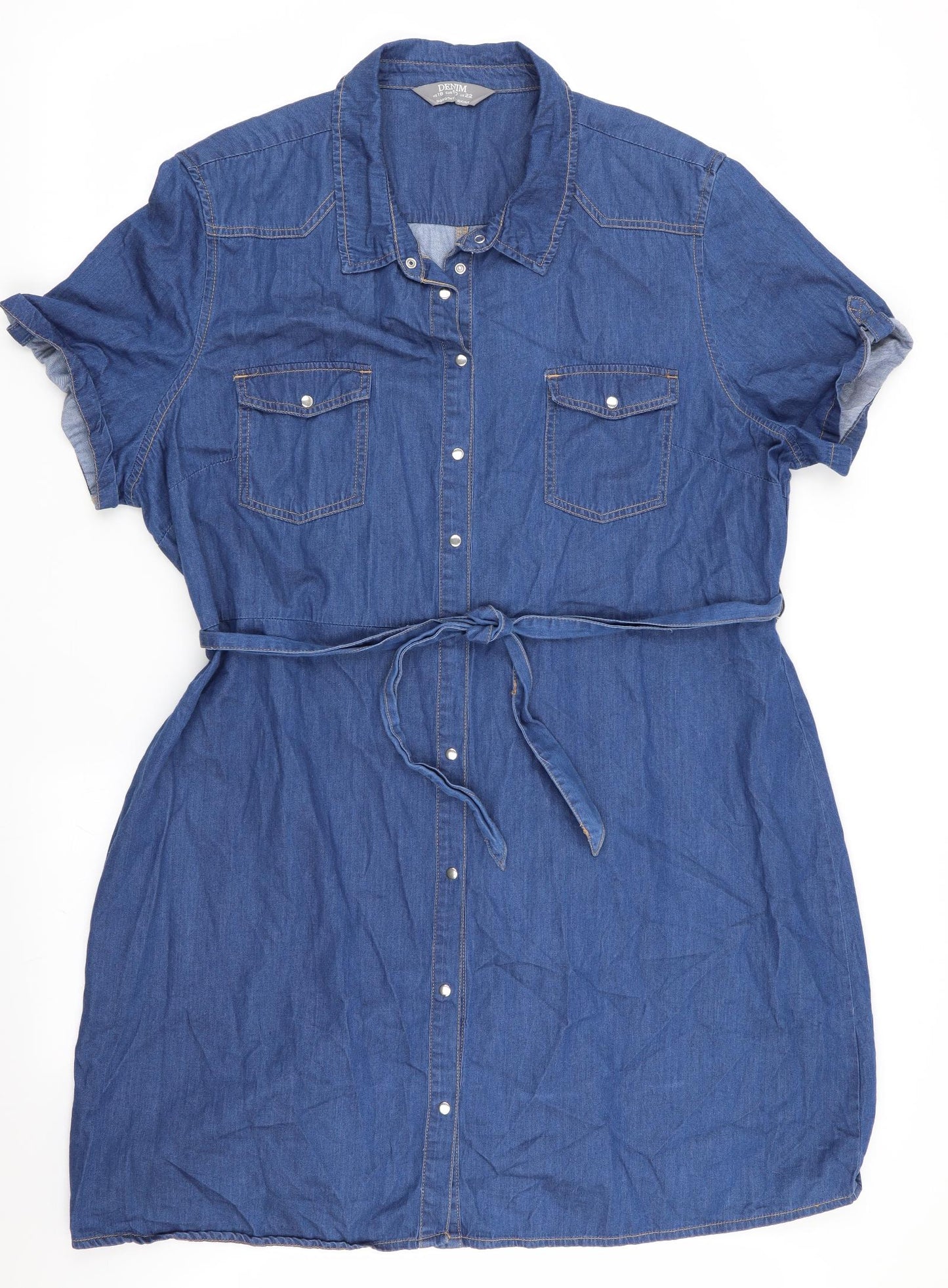 Dorothy Perkins Womens Blue   A-Line  Size 22  - Denim Dress