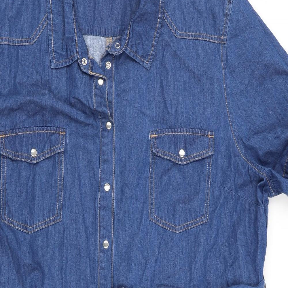 Dorothy Perkins Womens Blue   A-Line  Size 22  - Denim Dress