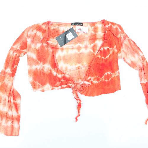 Joanne Louise Womens Orange   Basic Blouse Size S  - Shrug style top