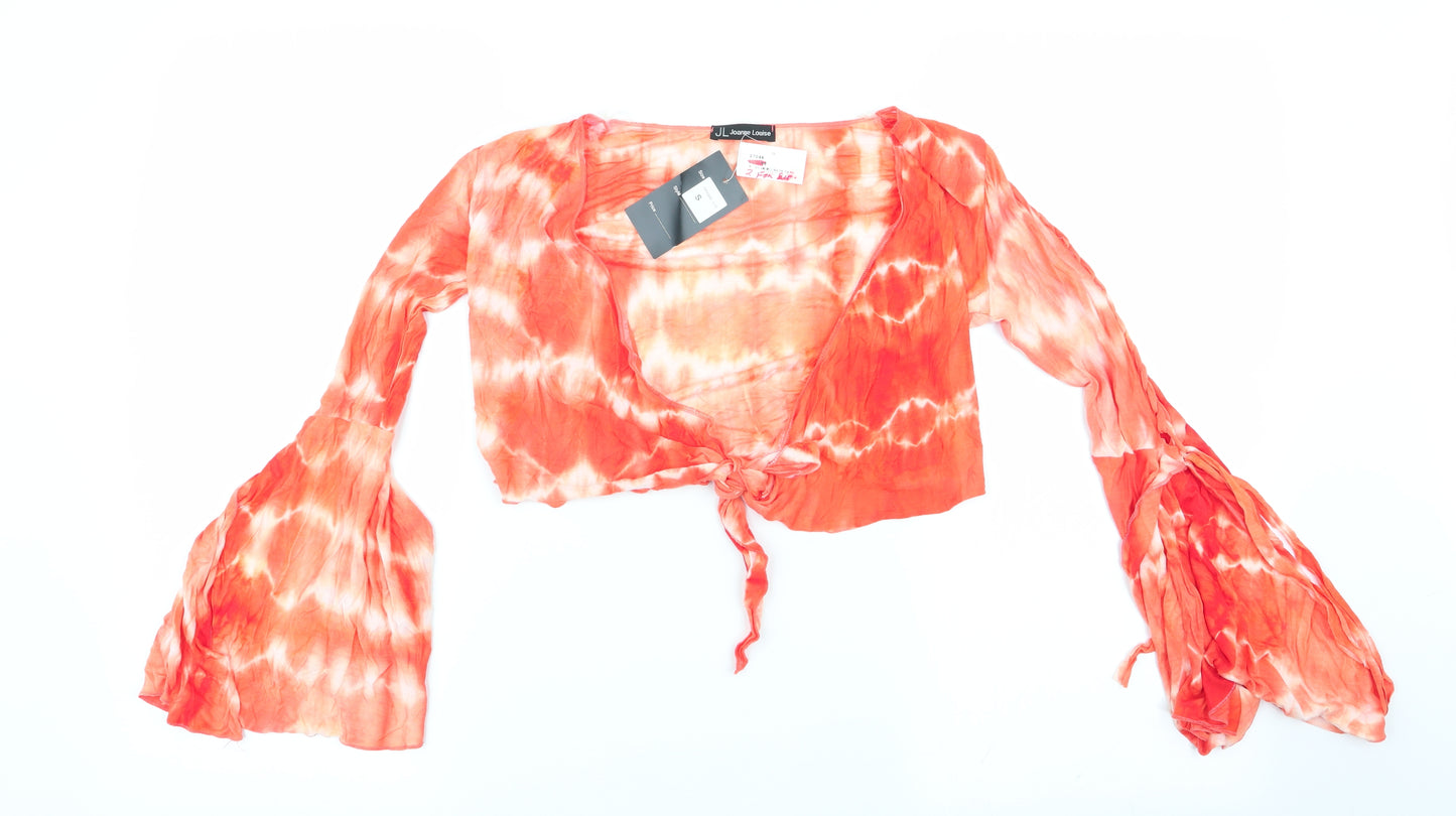 Joanne Louise Womens Orange   Basic Blouse Size S  - Shrug style top