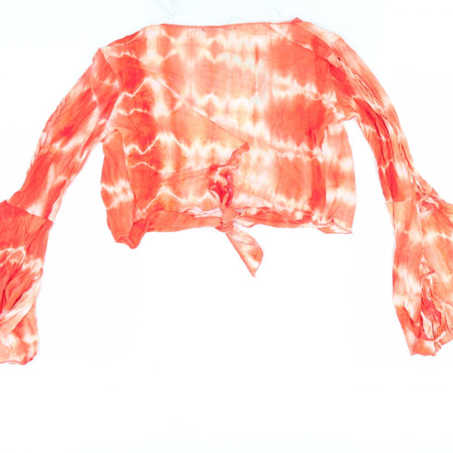 Joanne Louise Womens Orange   Basic Blouse Size S  - Shrug style top