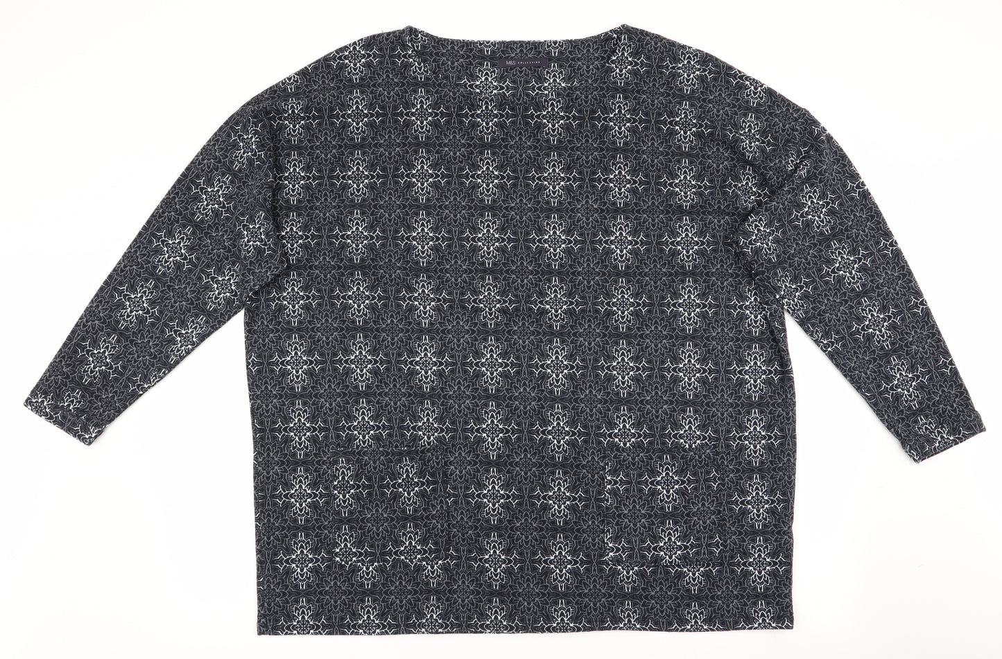 Marks and Spencer Womens Black Floral  Pullover Jumper Size 22