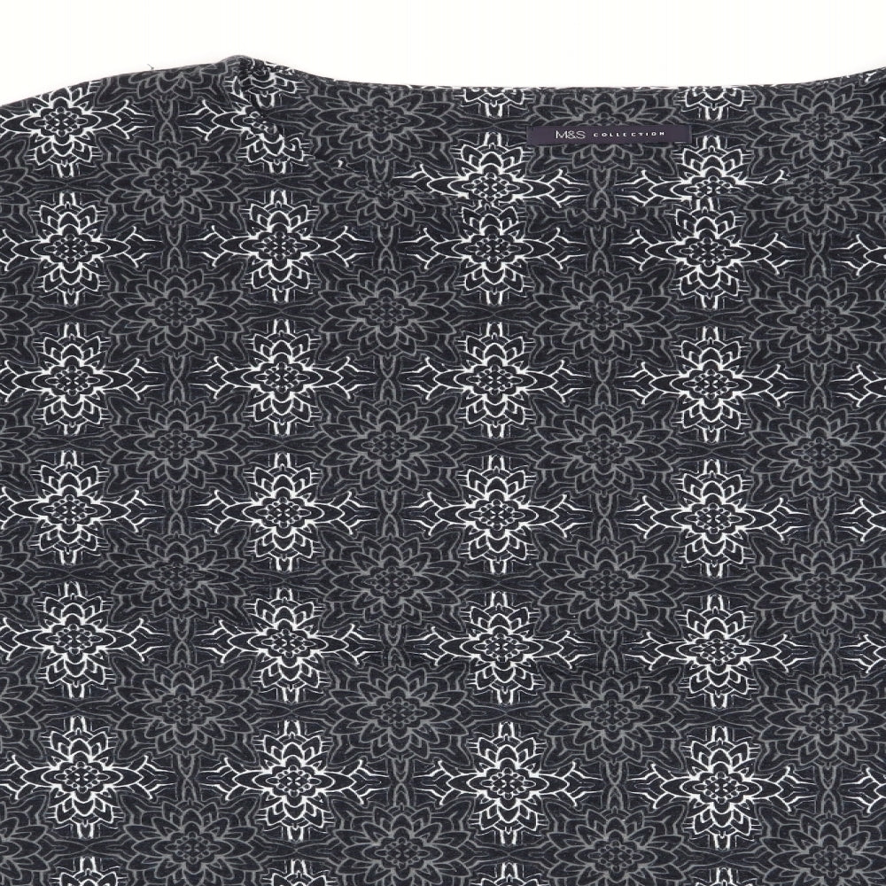 Marks and Spencer Womens Black Floral  Pullover Jumper Size 22