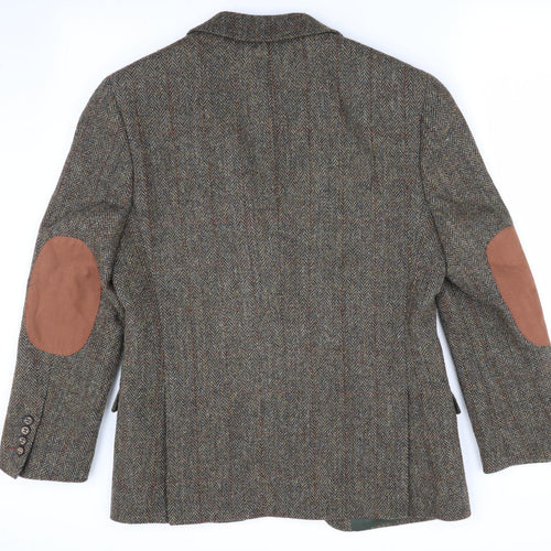 Brook Traverner Mens Green Herringbone  Jacket Blazer Size 38  - Tweed Jacket