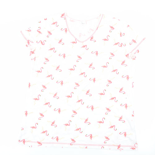 Damart Womens White Animal Print  Basic T-Shirt Size M