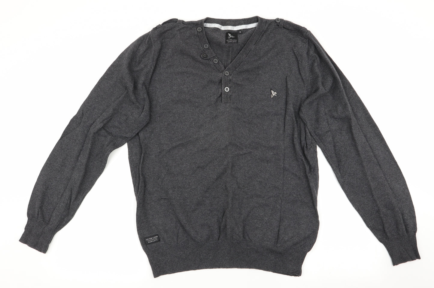 Henleys Mens Grey   Pullover Jumper