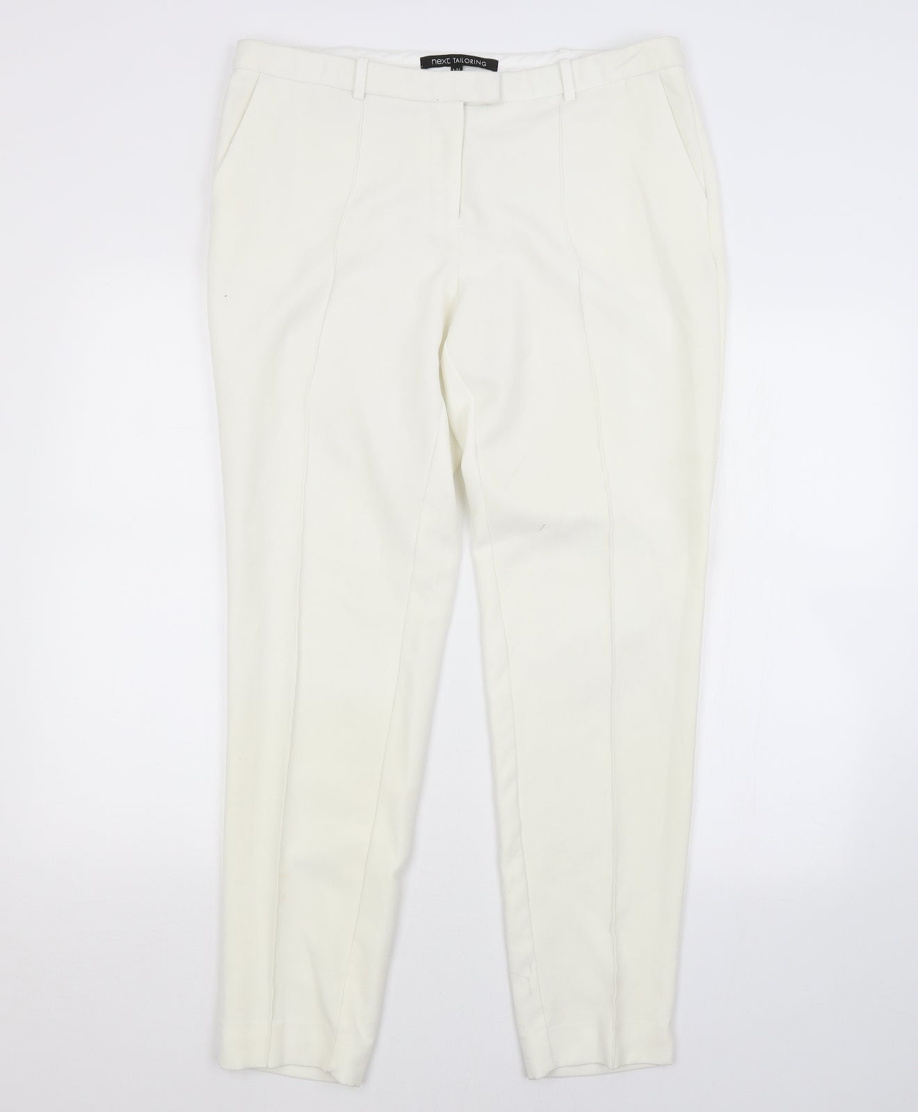 NEXT Womens White   Trousers  Size 14 L28 in