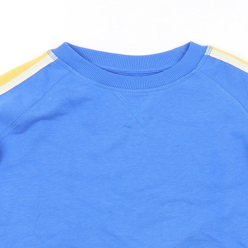 M&S Boys Blue Spotted  Pullover Jumper Size 6-7 Years