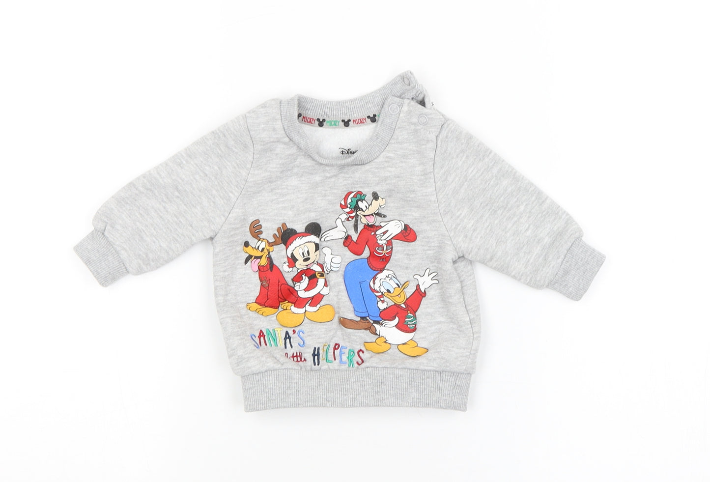 Primark Baby Grey   Pullover Jumper Size 0-3 Months  - DISNEY, CHRISTMAS