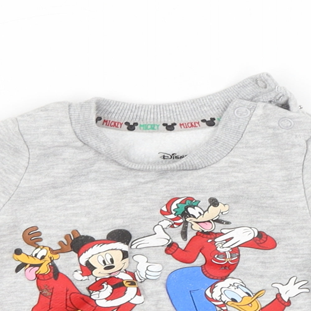 Primark Baby Grey   Pullover Jumper Size 0-3 Months  - DISNEY, CHRISTMAS