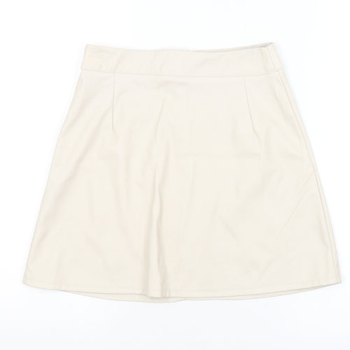 PRETTYLITTLETHING Womens Beige   A-Line Skirt Size 8