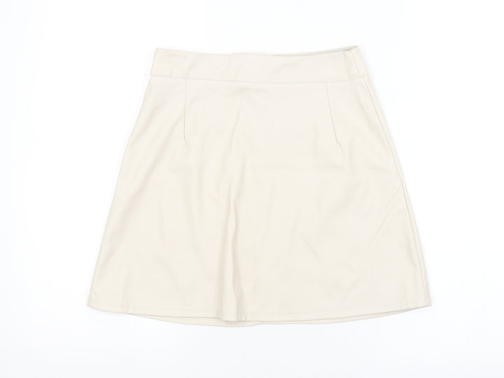 PRETTYLITTLETHING Womens Beige   A-Line Skirt Size 8