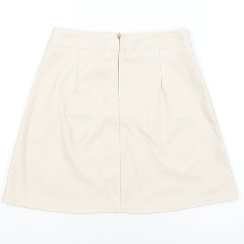 PRETTYLITTLETHING Womens Beige   A-Line Skirt Size 8