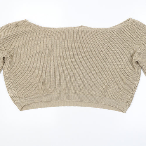 PRETTYLITTLETHING Womens Brown   Pullover Jumper Size L