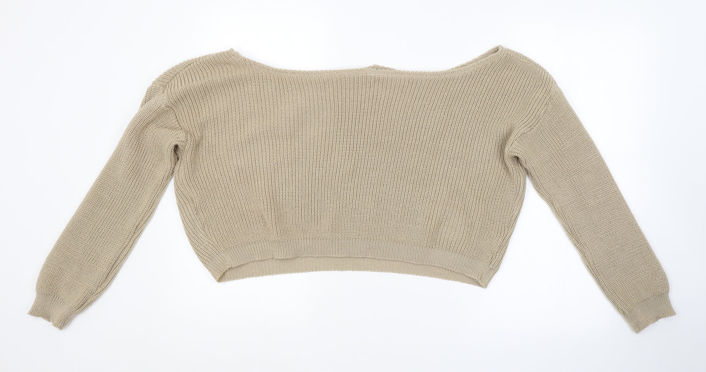 PRETTYLITTLETHING Womens Brown   Pullover Jumper Size L
