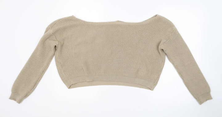 PRETTYLITTLETHING Womens Brown   Pullover Jumper Size L
