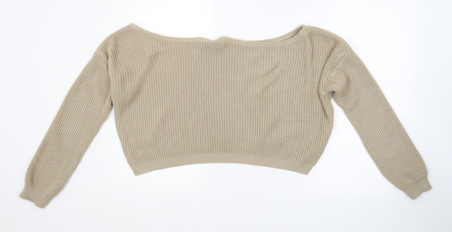 PRETTYLITTLETHING Womens Brown   Pullover Jumper Size L
