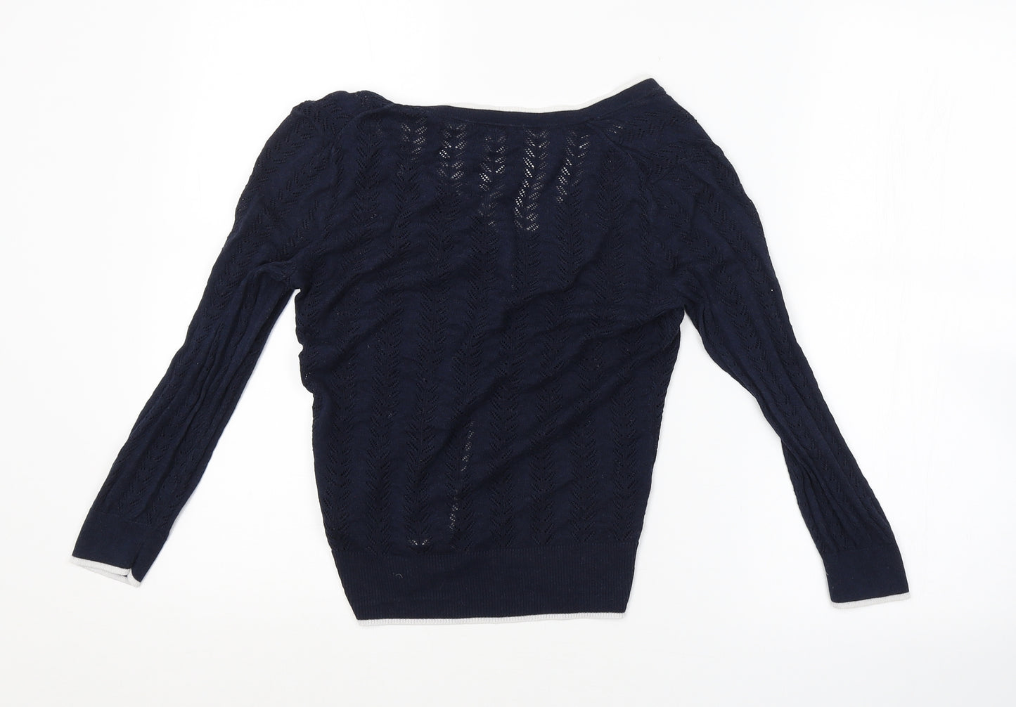 H&M Womens Blue Argyle/Diamond  Cardigan Jumper Size S