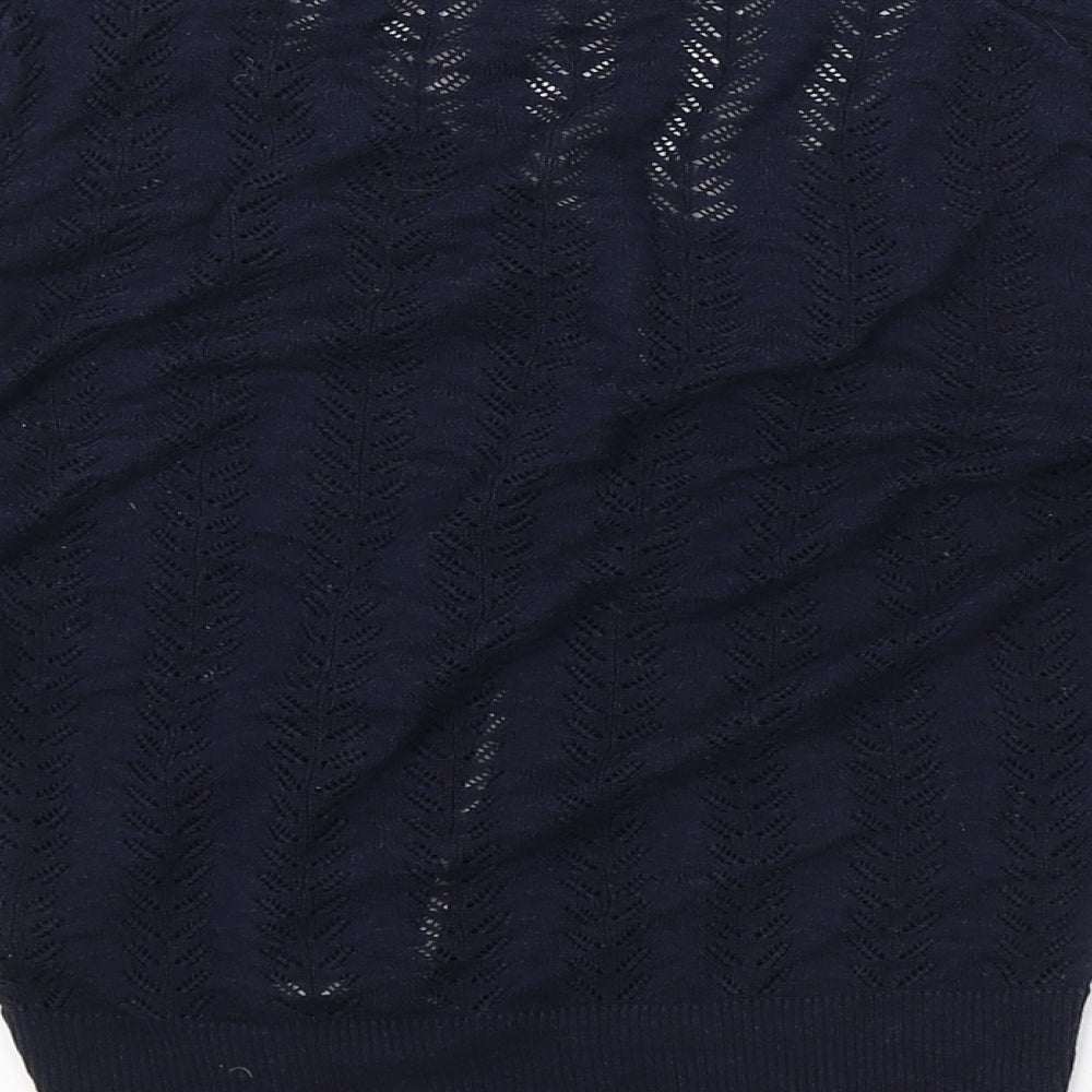 H&M Womens Blue Argyle/Diamond  Cardigan Jumper Size S