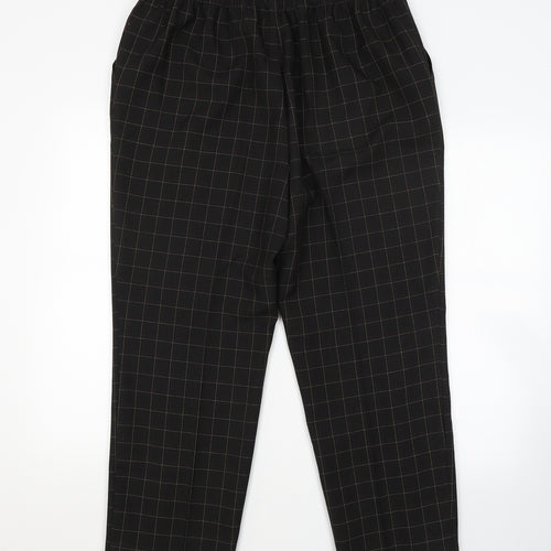 M&S Womens Brown Check  Trousers  Size 18 L26 in