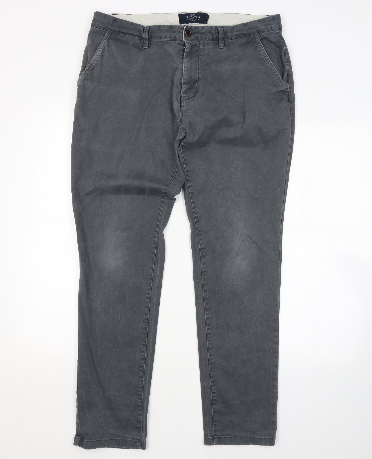 NEXT Mens Grey   Chino Trousers Size 36 in L30 in