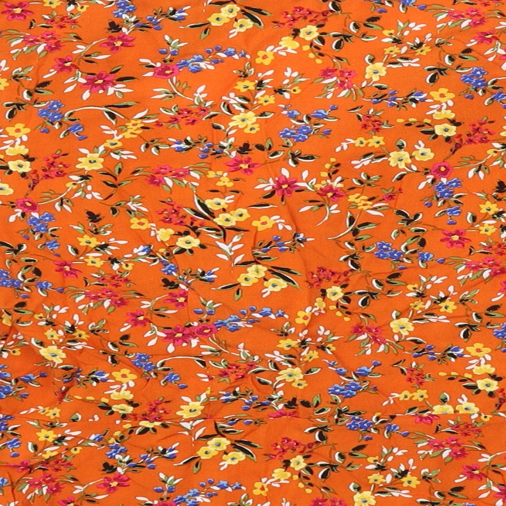 Primark Womens Orange Floral  Basic Blouse Size 14