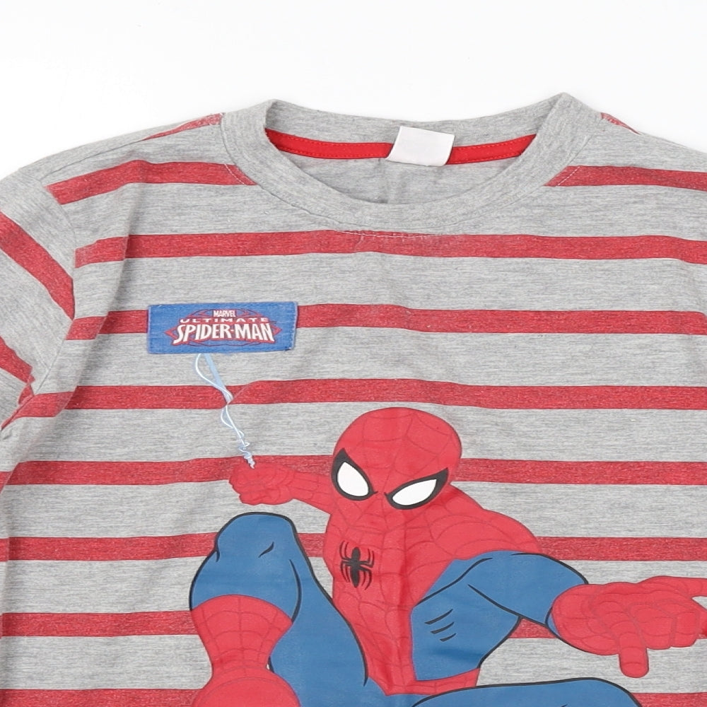 Preworn Boys Multicoloured Striped  Basic T-Shirt Size 9-10 Years  - SPIDERMAN