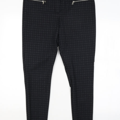 George Womens Black Check  Trousers   L26 in