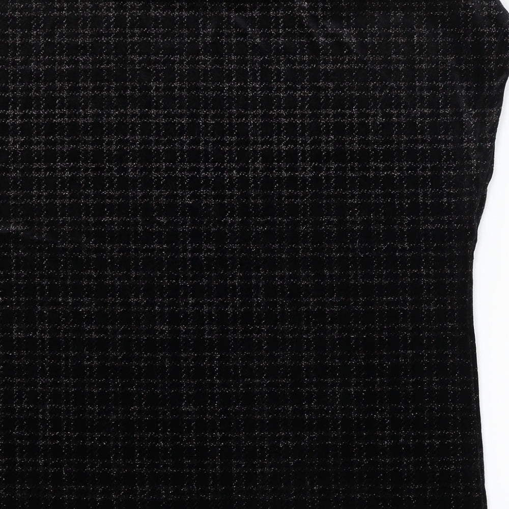 NEXT Womens Black Check  Basic Blouse Size 14