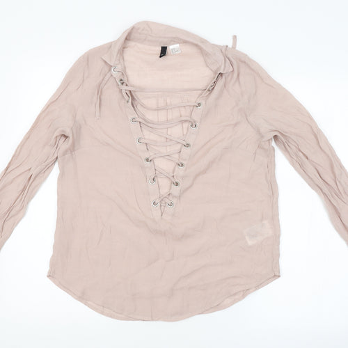 H&M Womens Pink   Basic Blouse Size 8