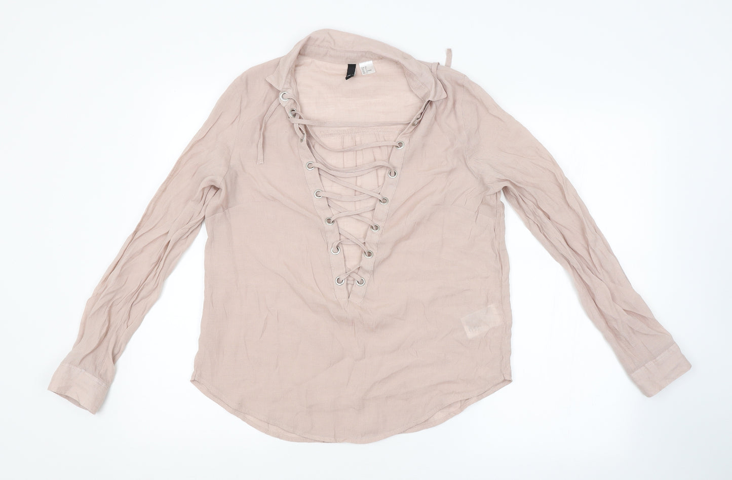 H&M Womens Pink   Basic Blouse Size 8