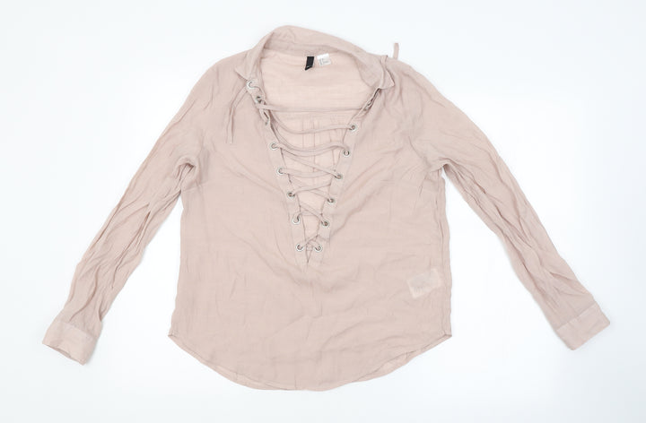 H&M Womens Pink   Basic Blouse Size 8
