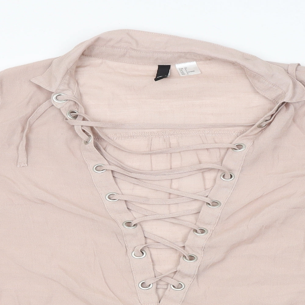 H&M Womens Pink   Basic Blouse Size 8