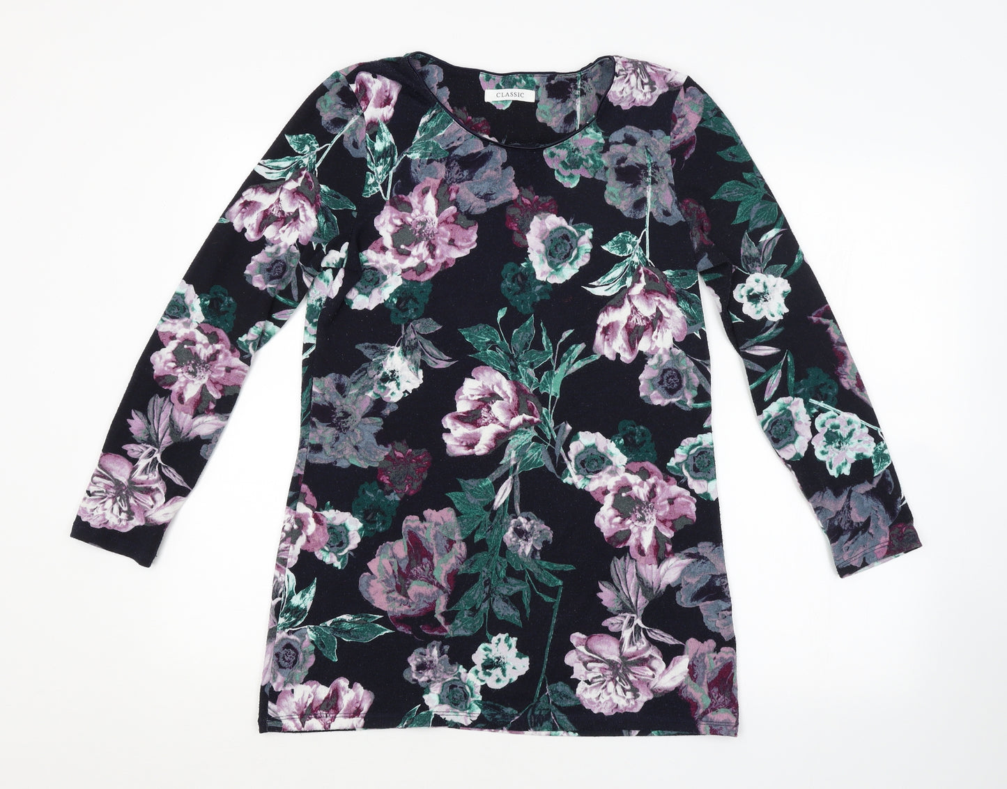 M&S Womens Purple Floral  Pullover Jumper Size 10