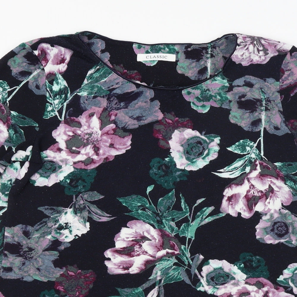 M&S Womens Purple Floral  Pullover Jumper Size 10