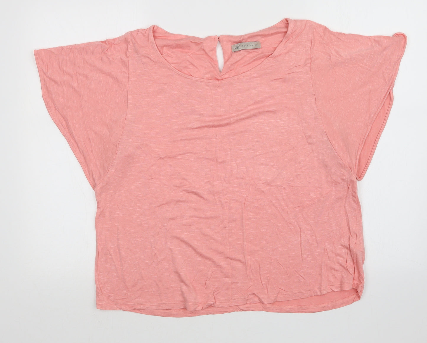 M&S Womens Pink   Basic T-Shirt Size 16