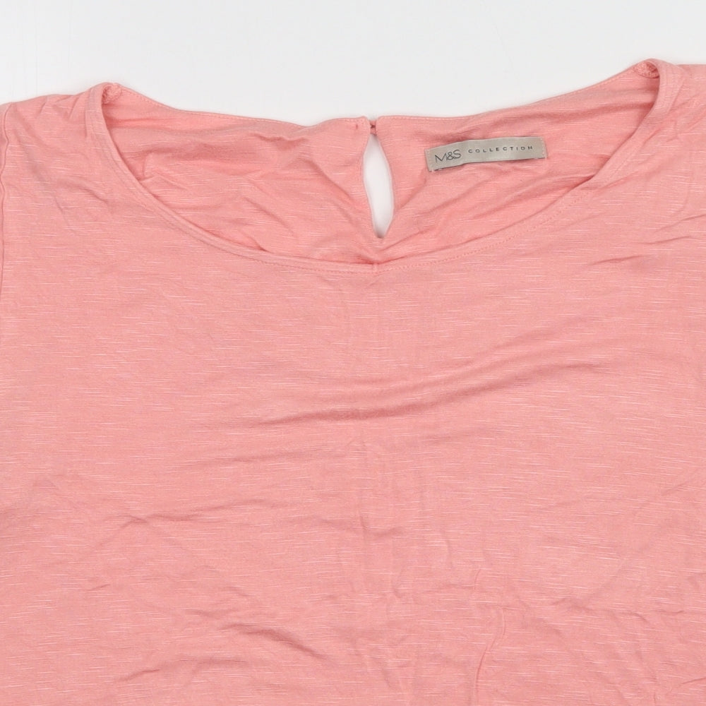 M&S Womens Pink   Basic T-Shirt Size 16
