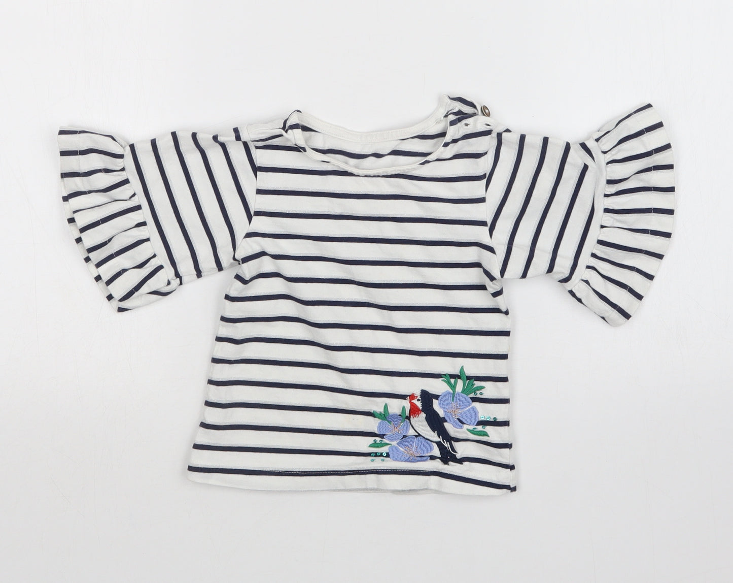Mini Club Girls Multicoloured Striped  Basic T-Shirt Size 2-3 Years