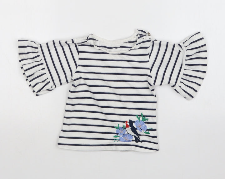 Mini Club Girls Multicoloured Striped  Basic T-Shirt Size 2-3 Years